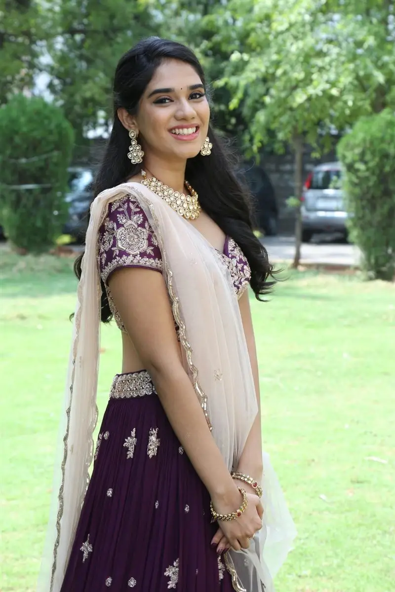 TELUGU ACTRESS TANVI AKAANKSHA IN VIOLET LEHENGA CHOLI 2